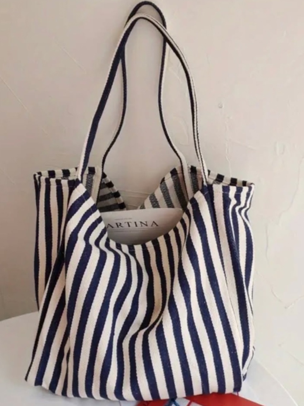 Blue Striped Shopper Bag – New!